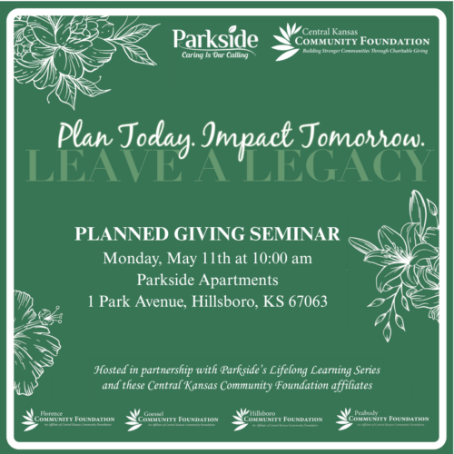 Marion County Leave a Legacy Event Set for May 11 at Parkside’s Lifelong Learning Series